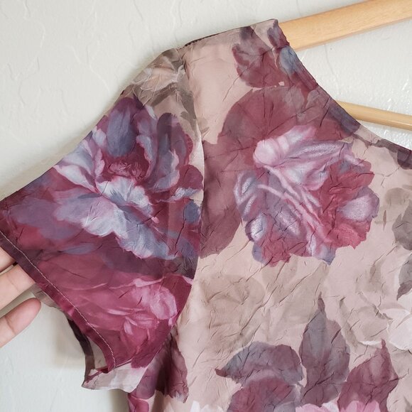 Vintage 90's Y2K Connected Floral Flowy Midi Dress 10 Romantic Whimsigoth Fairy - Picture 6 of 12